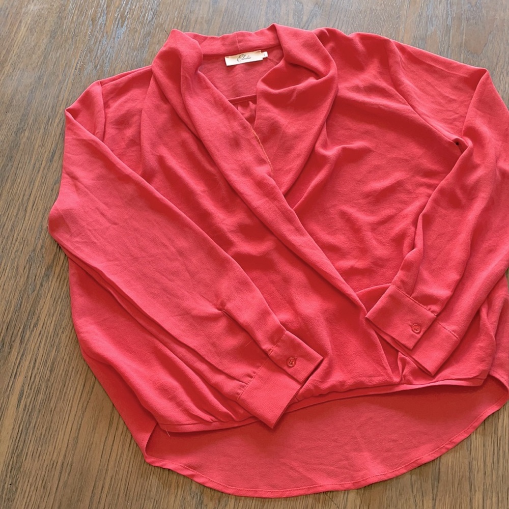 Coral cross blouse